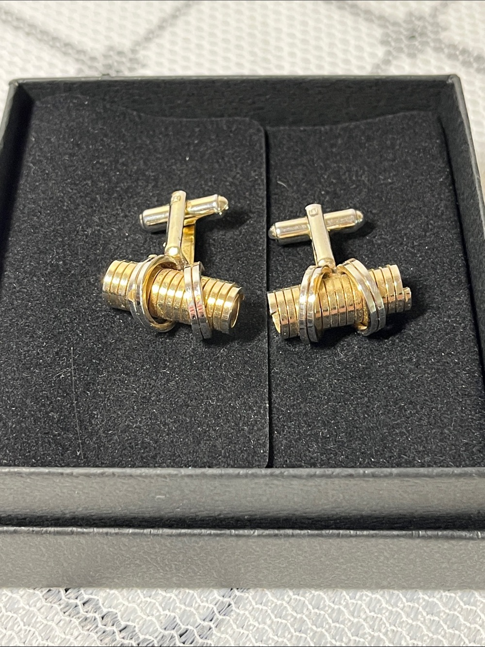 Vintage Gold-Tone Men's Rotating Bar Cufflinks